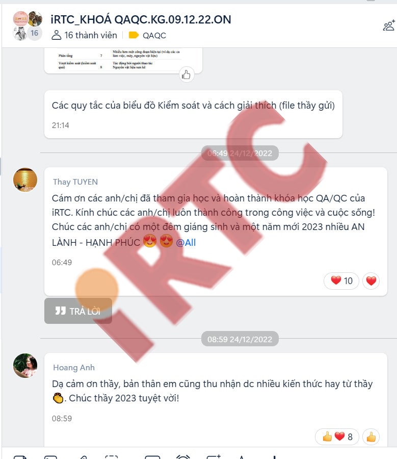 Feedback khóa học qaqc